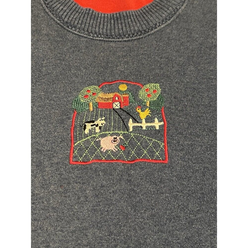 Vintage Gopher Sport Mock Neck Sweatshirt Women's Large Purple‎ Farm Embroidery - Picture 3 of 15